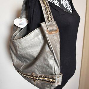 Imoshion "Leila" pewter leather bag